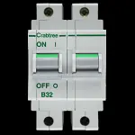 CRABTREE 32 AMP CURVE B 16kA DOUBLE POLE MCB CIRCUIT BREAKER POLESTAR