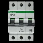 CRABTREE 20 AMP CURVE D 6kA TRIPLE POLE MCB CIRCUIT BREAKER 6FT20D BC