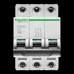 SCHNEIDER 10 AMP CURVE D 10kA TRIPLE POLE MCB CIRCUIT BREAKER C60HD 25728