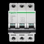 SCHNEIDER 25 AMP CURVE C 10kA TRIPLE POLE MCB CIRCUIT BREAKER C60HC 25675