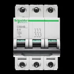 SCHNEIDER 10 AMP CURVE B 10kA TRIPLE POLE MCB CIRCUIT BREAKER C60HB 25869