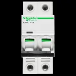 SCHNEIDER 1 AMP CURVE B 10kA DOUBLE POLE MCB CIRCUIT BREAKER A9F53201 IC60H