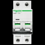 SCHNEIDER 1 AMP CURVE C 10kA DOUBLE POLE MCB CIRCUIT BREAKER A9F54201 IC60H