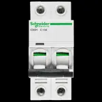SCHNEIDER 10 AMP CURVE C 10kA DOUBLE POLE MCB CIRCUIT BREAKER A9F54210 IC60H
