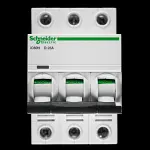 SCHNEIDER 25 AMP CURVE D 10kA TRIPLE POLE MCB CIRCUIT BREAKER A9F55325 IC60H