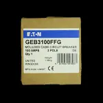 EATON 100 AMP 18kA TRIPLE POLE MCCB GEB3100FFG SERIES G