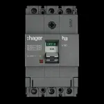 HAGER 40 AMP 25kA TRIPLE POLE MCCB 313619 HHA040Z X160