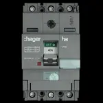 HAGER 40 AMP 25kA TRIPLE POLE MCCB HHA040U 313074 X160