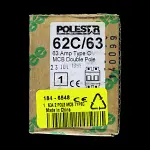 CRABTREE 63 AMP CURVE C 16kA DOUBLE POLE MCB CIRCUIT BREAKER POLESTAR 62C/63
