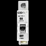 MEM 6 AMP TYPE 2 M9 MCB CIRCUIT BREAKER 61MB2 GREY