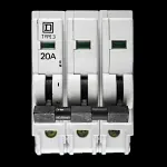 SQUARE D 20 AMP TYPE 3 M9 TRIPLE POLE MCB CIRCUIT BREAKER QOE