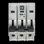 SQUARE D 45 AMP TYPE 3 M9 TRIPLE POLE MCB CIRCUIT BREAKER QOE