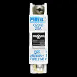 PROTEUS 20 AMP TYPE 2 M6 MCB CIRCUIT BREAKER 230/400V 620/2