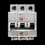 BILL 63 AMP CURVE B 6kA TRIPLE POLE MCB CIRCUIT BREAKER T633B RED