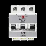 BILL TYPE 3 63 MCB TRIPLE POLE 6kA CIRCUIT BREAKER 3T633