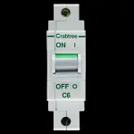 CRABTREE 6 AMP CURVE C 16kA MCB CIRCUIT BREAKER POLESTAR