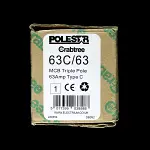 CRABTREE C 63 MCB TRIPLE POLE 16kA CIRCUIT BREAKER POLESTAR 63C/63
