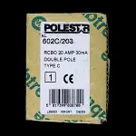 CRABTREE 20 AMP CURVE C 10kA 30mA DOUBLE POLE RCBO TYPE AC POLESTAR 602C/203