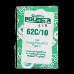 CRABTREE 10 AMP CURVE C M9 DOUBLE POLE MCB CIRCUIT BREAKER POLESTAR 62C/10