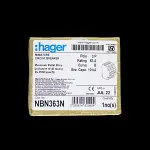 HAGER 63 AMP CURVE B 10kA TRIPLE POLE MCB CIRCUIT BREAKER NBN363N 462090
