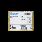 HAGER 100 AMP 100mA DOUBLE POLE RCCB RCD TYPE A CE285J 165003