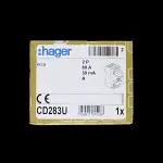 HAGER 80 AMP 30mA DOUBLE POLE RCD TYPE A CD283U 161528