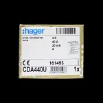 HAGER 40 AMP 30mA FOUR POLE RCCB RCD TYPE A CDA440U 161493