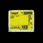 HAGER 63 AMP 30mA DOUBLE POLE RCCB RCD TYPE AC CD263U 164502