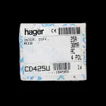 HAGER 25 AMP 30mA FOUR POLE RCCB RCD TYPE AC CD425U 164503