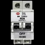 MEM 40 AMP TYPE 3 M9 DOUBLE POLE MCB CIRCUIT BREAKER 402MB3