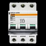 MERLIN GERIN 6 AMP TYPE 2 M9 TRIPLE POLE MCB CIRCUIT BREAKER C60H 25615 MULTI9