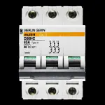 MERLIN GERIN 63 AMP TYPE 3 M6 TRIPLE POLE MCB CIRCUIT BREAKER C60HC 25680 MULTI9