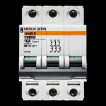 MERLIN GERIN 10 AMP TYPE 4 M9 TRIPLE POLE MCB CIRCUIT BREAKER C60HD 25728 MULTI9
