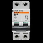 MERLIN GERIN 10 AMP CURVE B 10kA DOUBLE POLE MCB CIRCUIT BREAKER C60HB 25856