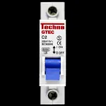 TECHNA 2 AMP CURVE C 6kA MCB CIRCUIT BREAKER GTEC GTEC1C02