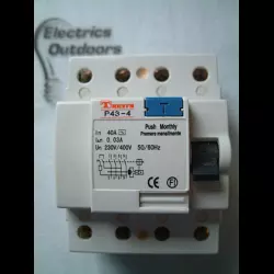 TREVIS 40 AMP 30mA 230V 50 Hz 4 POLE P43-4 RCCB RESIDUAL CURRENT CIRCUIT BREAKER
