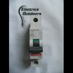SECTOR 50 AMP CURVE B 6kA MCB CIRCUIT BREAKER 230/415V SERIES G 60 SE50B 690458