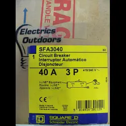 SQUARE D 40 AMP 25kA TRIPLE POLE MCCB I-LINE SFA3040