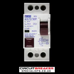PROTEUS 63 AMP 30mA DOUBLE POLE RCD TYPE AC 63/2/30T