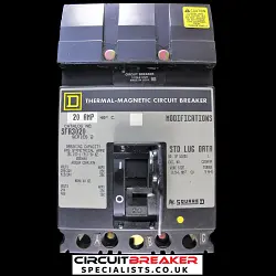 SQUARE D 20 AMP 25kA TRIPLE POLE MCCB SFA3020