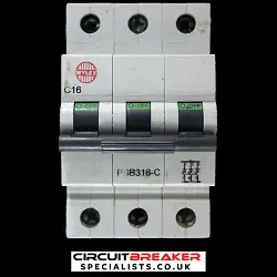WYLEX 16 AMP CURVE C 10kA TRIPLE POLE MCB CIRCUIT BREAKER PSB316-C