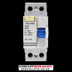 63 AMP 30mA DOUBLE POLE RCCB RCD F362