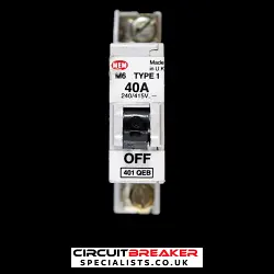 MEM 40 AMP TYPE 1 M6 MCB CIRCUIT BREAKER 401QEB