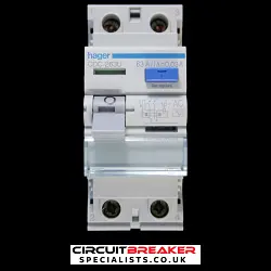 HAGER 63 AMP 30mA DOUBLE POLE RCCB RCD TYPE AC CDC263U 161498