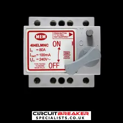 MEM 80 AMP 100mA DOUBLE POLE RCCB RCD 404ELMNC