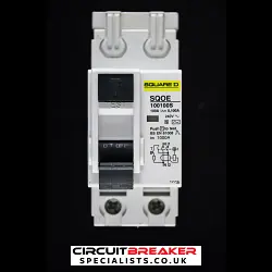 SQUARE D 100 AMP 100mA DOUBLE POLE TIME DELAYED RCCB RCD TYPE AC SQOE100100S