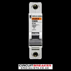 MERLIN GERIN 10 AMP CURVE C 6kA MCB CIRCUIT BREAKER C60N 24310