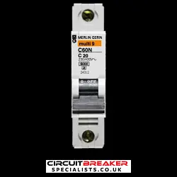 MERLIN GERIN 20 AMP CURVE C 6kA MCB CIRCUIT BREAKER C60N 24312 MULTI9