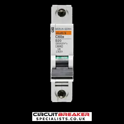 MERLIN GERIN 20 AMP CURVE B 4.5kA MCB CIRCUIT BREAKER C60a 23559