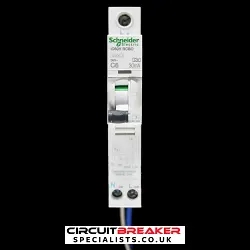 SCHNEIDER 6 AMP CURVE C 10kA 30mA RCBO TYPE A IC60H A9D11806
